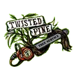Twisted Pine Tree Service logo — hand-drawn pine tree, twisted roots, and chainsaw emblem